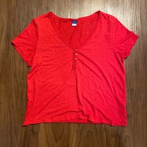 Old Navy Bright Red Short Sleeve Tee